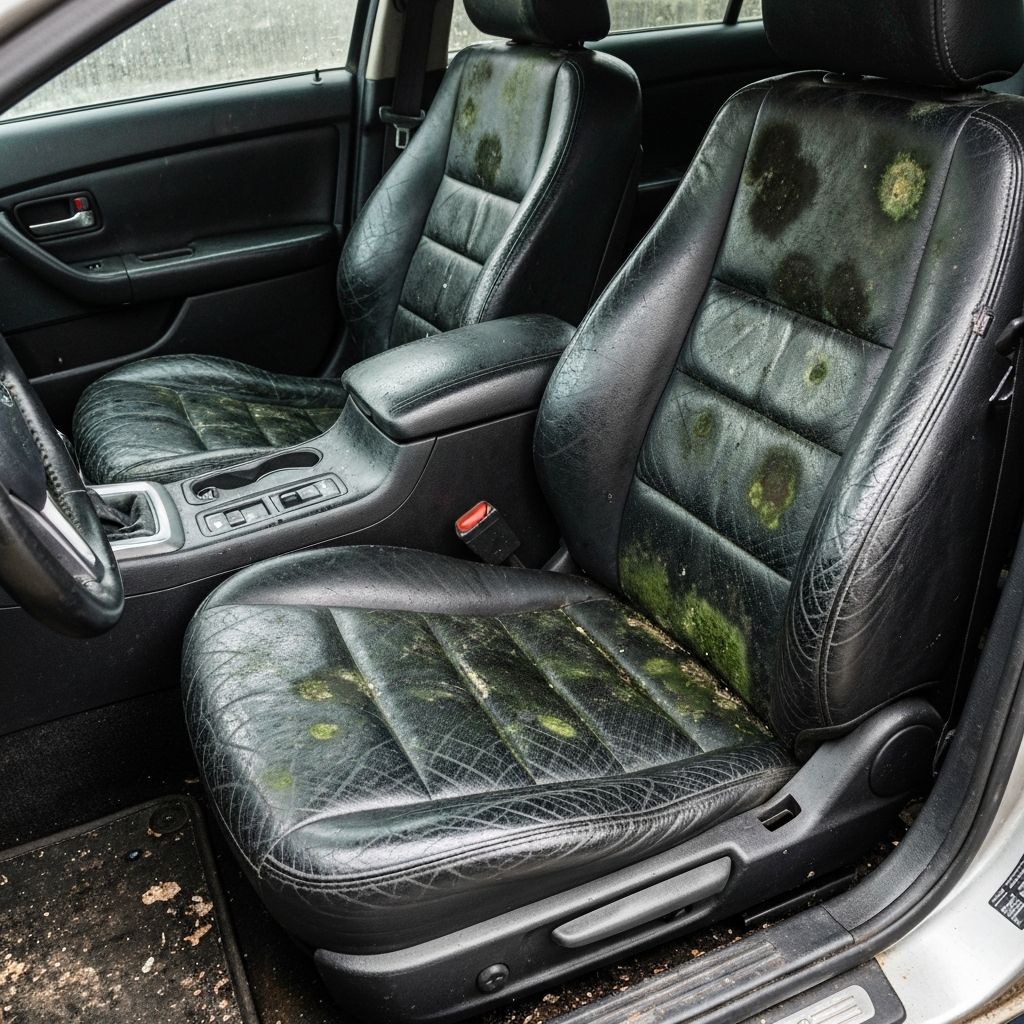 Car interior with mold before treatment