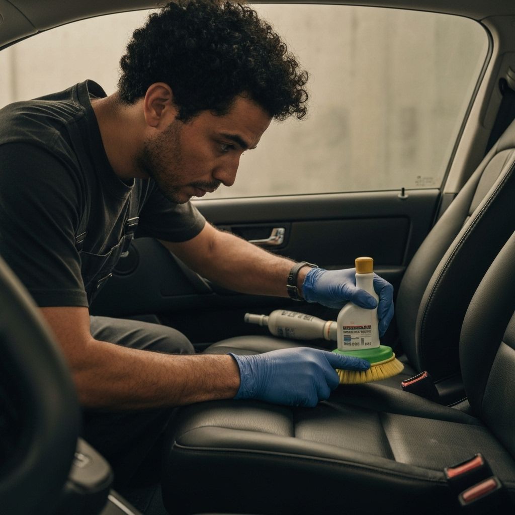 Removing tough stains from car interior