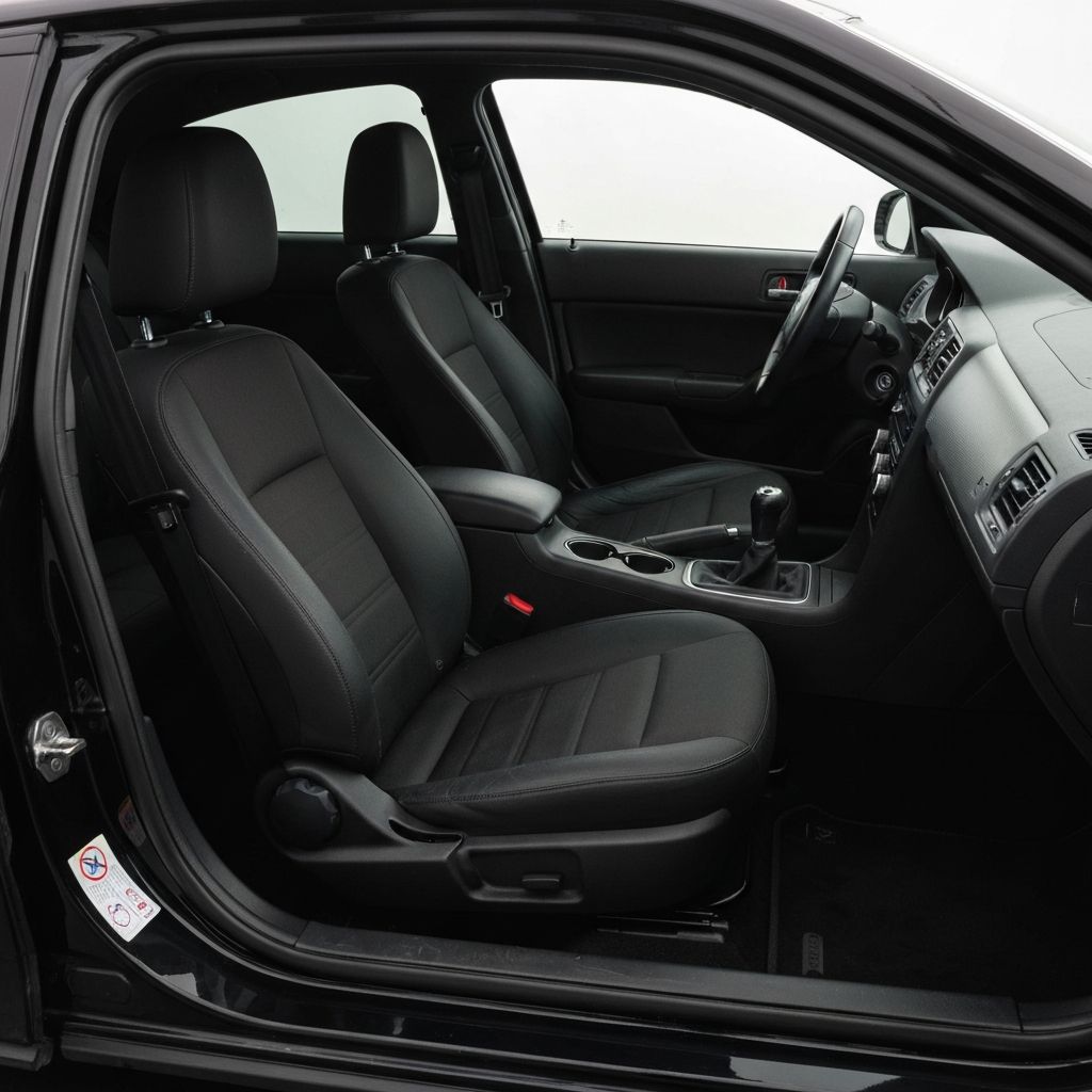 Same black interior car fully restored after professional flood cleanup