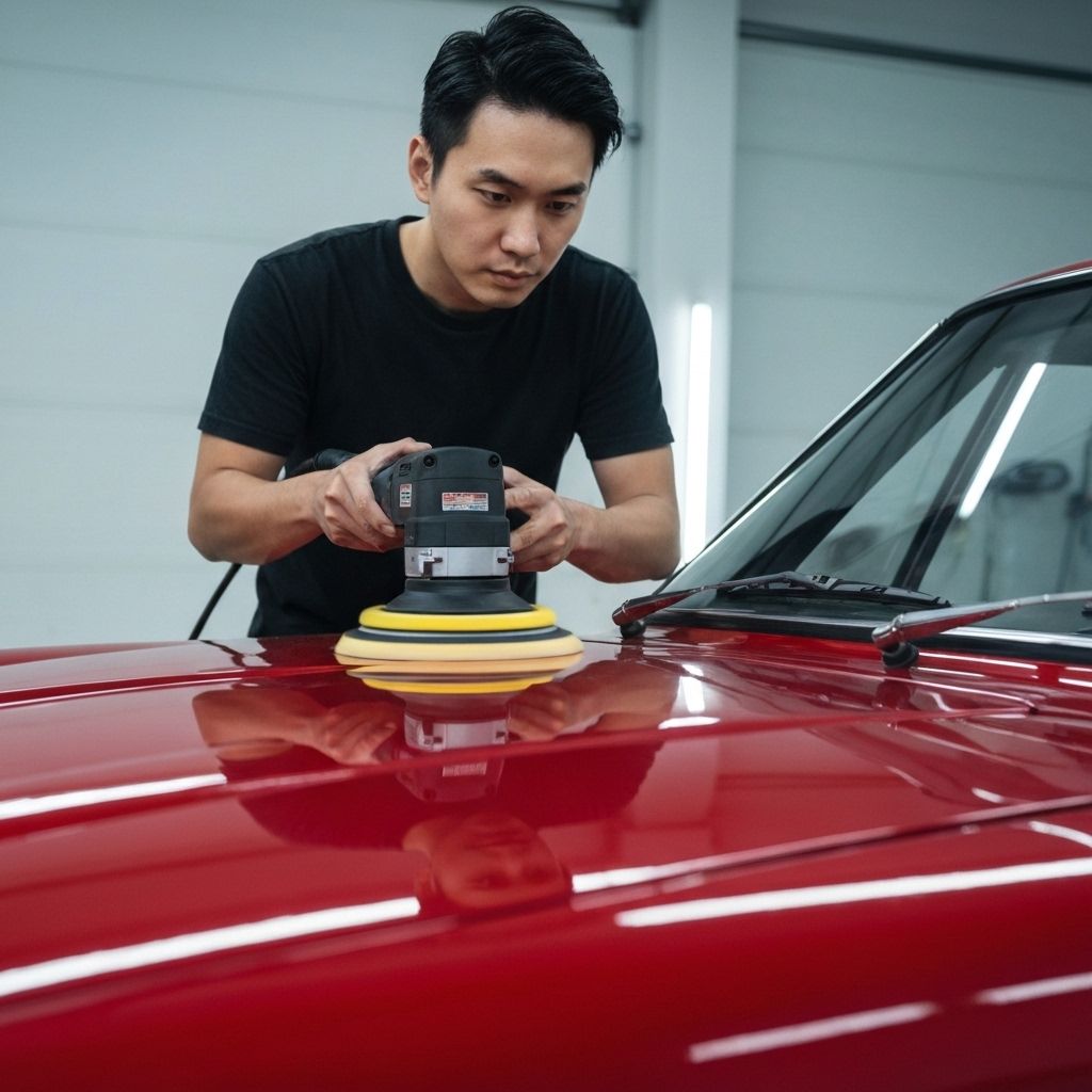 Professional paint correction and buffing process